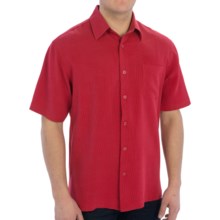 55%OFF メンズスポーツウェアシャツ リネアロッソソリッドシルクワッフルシャツ - ショートスリーブ（男性用） Linea Rosso Solid Silk Waffle Shirt - Short Sleeve (For Men)画像
